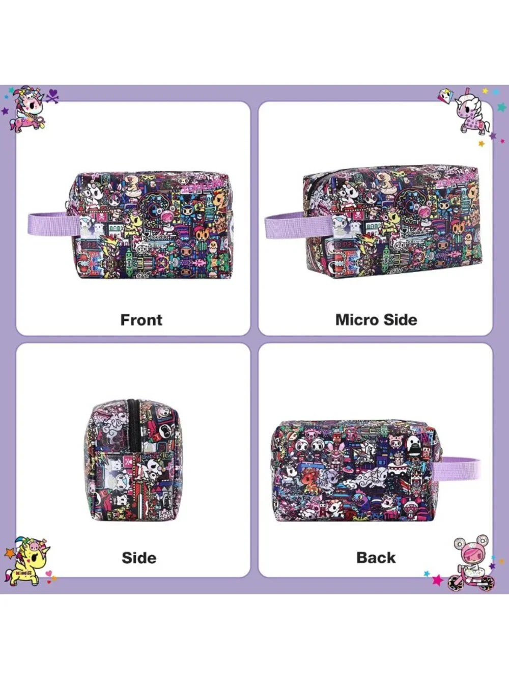 Compact Waterproof Makeup Bag | Travel Toiletry Organizer with Carry Handle